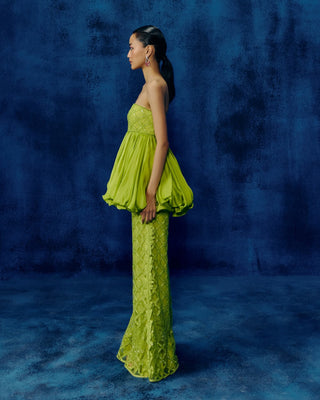 Rita lime peplum and embroidered pants