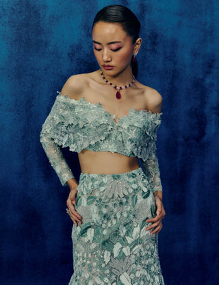 Josie mint layered skirt set