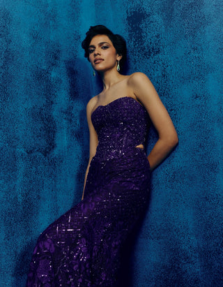 Pia purple sharara set