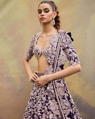 Purple caradonna lehenga set