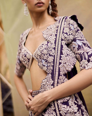 Purple caradonna lehenga set