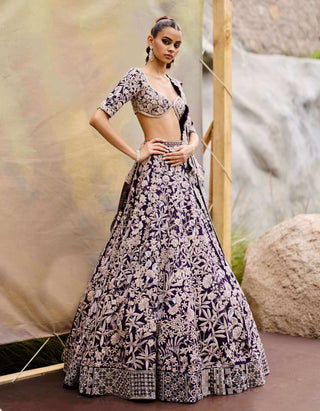 Purple caradonna lehenga set