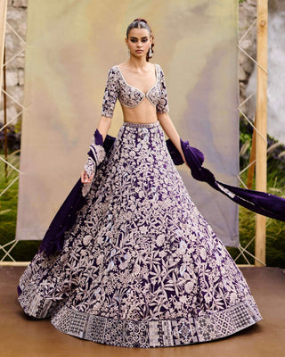 Purple caradonna lehenga set
