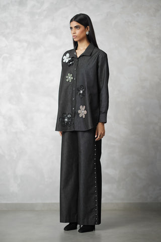 Black denim florencio shirt and pants