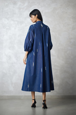 Skyline denim shirt jacket and ombre dress