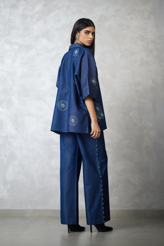 Dark blue denim nova shirt and pants