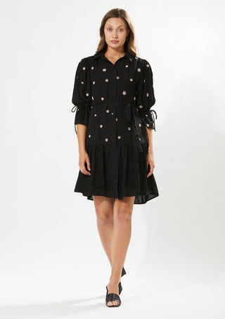 Meadow-Night Garden Black Dress-INDIASPOPUP.COM