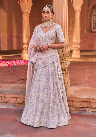 Pink Utsav-E-Bahaar Lehenga Set by Nidhika Shekhar available on Indiaspopup.com
