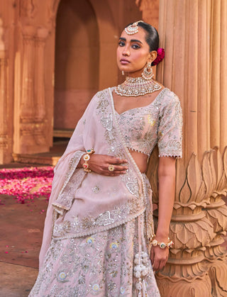 Pink Utsav-E-Bahaar Lehenga Set by Nidhika Shekhar available on Indiaspopup.com
