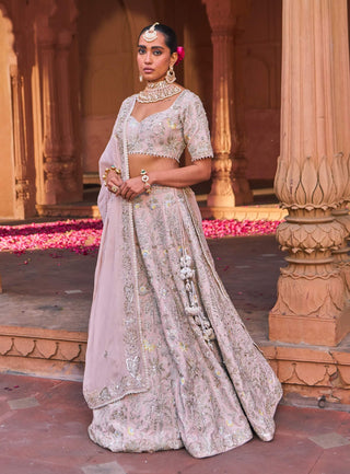 Pink Utsav-E-Bahaar Lehenga Set by Nidhika Shekhar available on Indiaspopup.com