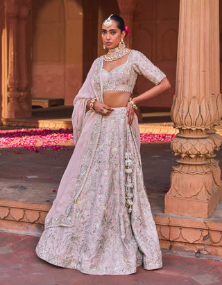 Pink Utsav-E-Bahaar Lehenga Set by Nidhika Shekhar available on Indiaspopup.com