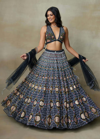 Nightingale black lehenga set