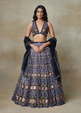 Nightingale black lehenga set