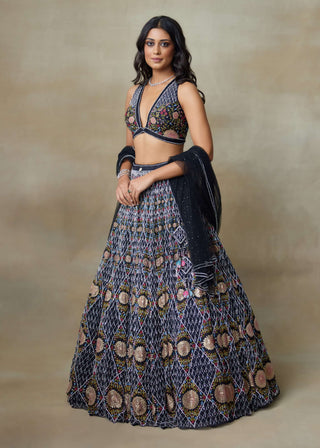 Nightingale black lehenga set
