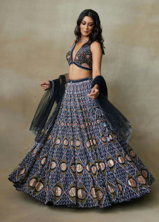 Nightingale black lehenga set