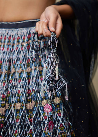 Nightingale black lehenga set