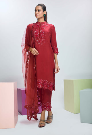 Intense Rust Kurta Set by Nirmooha available on Indiaspopup.com