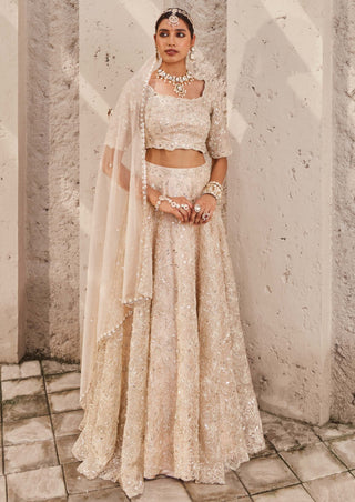 Nidhika Shekhar-Champagne Maharani Lehenga Set-INDIASPOPUP.COM