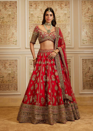 Naima red lehenga set