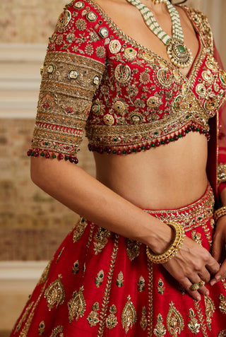 Naima red lehenga set