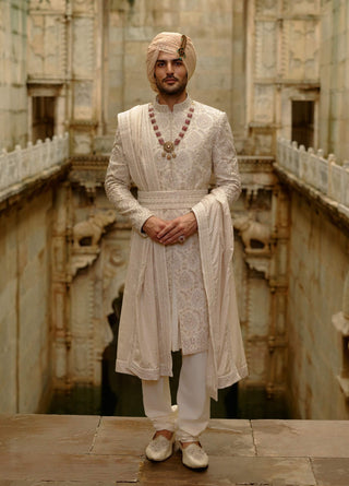 Light beige sherwani set