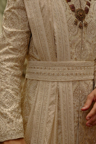 Light beige sherwani set
