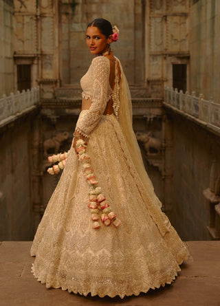 Ivory sequins lehenga set