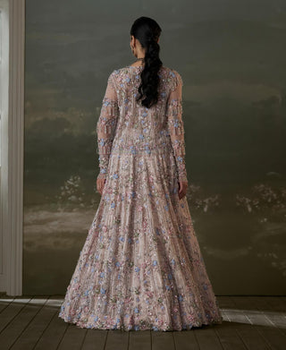 Nitika Gujral Peach Multicolor Lehenga And Jacket Set available on indiaspopup