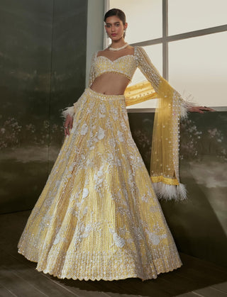 Nitika Gujral Sunshine Yellow Lehenga Choli Set available on indiaspopup
