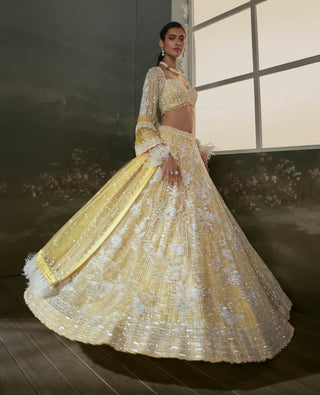 Nitika Gujral Sunshine Yellow Lehenga Choli Set available on indiaspopup