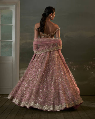 Nitika Gujral Old Rose Lehenga Choli Set available on indiaspopup