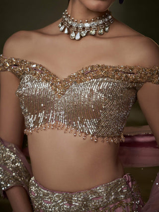 Nitika Gujral Old Rose Lehenga Choli Set available on indiaspopup