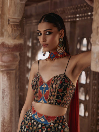Saima Multicolor Sharara Set by Kalista available on Indiaspopup