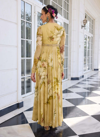 Tarini beige anarkali and dupatta