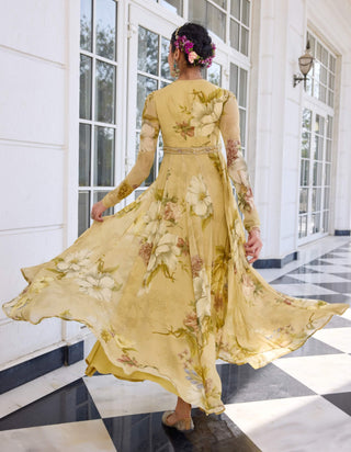 Tarini beige anarkali and dupatta