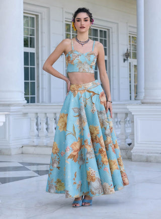 Shiza sky blue skirt and corset