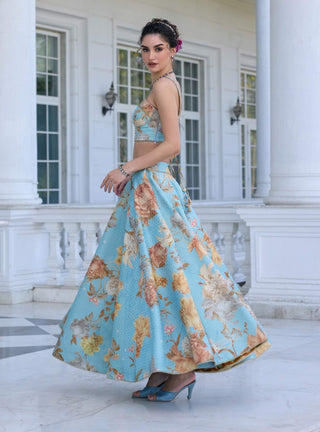 Shiza sky blue skirt and corset