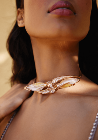 Outhouse-Rose Gold Serefina Choker-INDIASPOPUP.COM