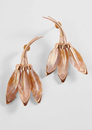 Outhouse-Rose Gold Serefina Drop Earrings-INDIASPOPUP.COM