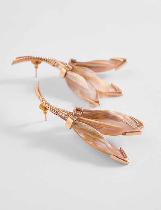 Outhouse-Rose Gold Serefina Drop Earrings-INDIASPOPUP.COM