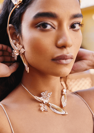 Outhouse-Rose Gold Serefina Open Choker-INDIASPOPUP.COM