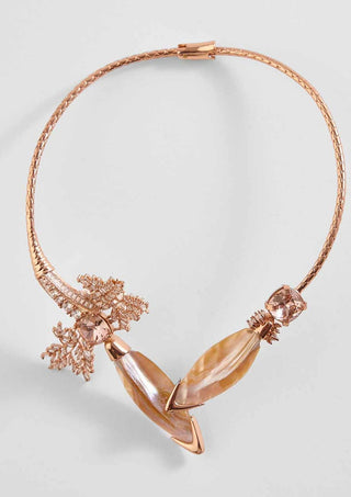 Outhouse-Rose Gold Serefina Open Choker-INDIASPOPUP.COM