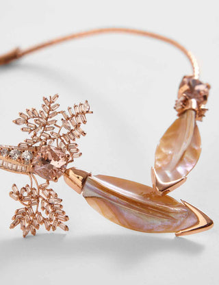 Outhouse-Rose Gold Serefina Open Choker-INDIASPOPUP.COM