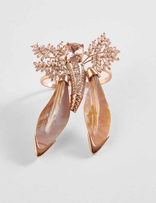 Outhouse-Rose Gold Serefina Double Ring-INDIASPOPUP.COM