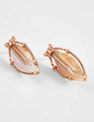 Outhouse-Rose Gold Serefina Stud Earrings-INDIASPOPUP.COM