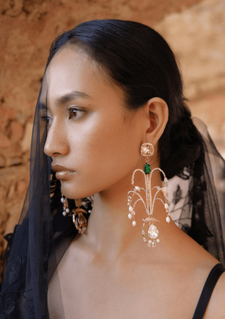 Outhouse-Rose Gold Sunset Earrings-INDIASPOPUP.COM