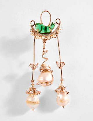 Outhouse-Rose Gold Dewdrop Earrings-INDIASPOPUP.COM