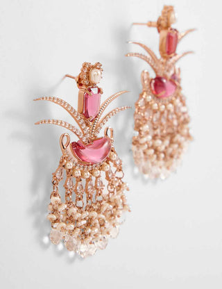 Outhouse-Rose Gold Fish Earrings-INDIASPOPUP.COM
