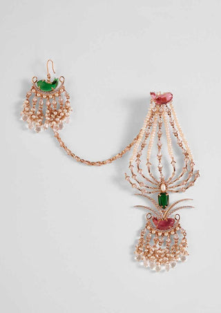 Outhouse-Rose Gold Le Grande Sahara Earrings-INDIASPOPUP.COM