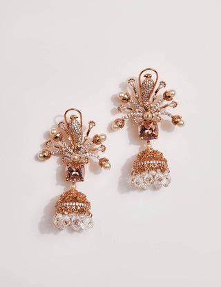 Outhouse-Rose Gold Majesty Earrings-INDIASPOPUP.COM